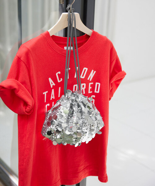 SLOBE IENA（スローブイエナ）の「SLOBE IENA スパンコール巾着バッグ（ハンドバッグ・レディース・シルバー・FREE）」の5枚目の写真