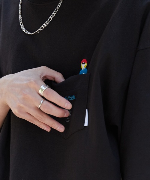 WEGO(ウィゴー)の「WEGO/CITY BOYS ポケットT(Tシャツ/カットソー・メンズ・ブラック/ホワイト・LARGE/MEDIUM)」の19枚目の写真