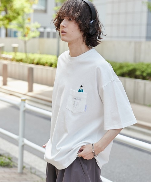 WEGO(ウィゴー)の「WEGO/CITY BOYS ポケットT(Tシャツ/カットソー・メンズ・ブラック/ホワイト・LARGE/MEDIUM)」の7枚目の写真