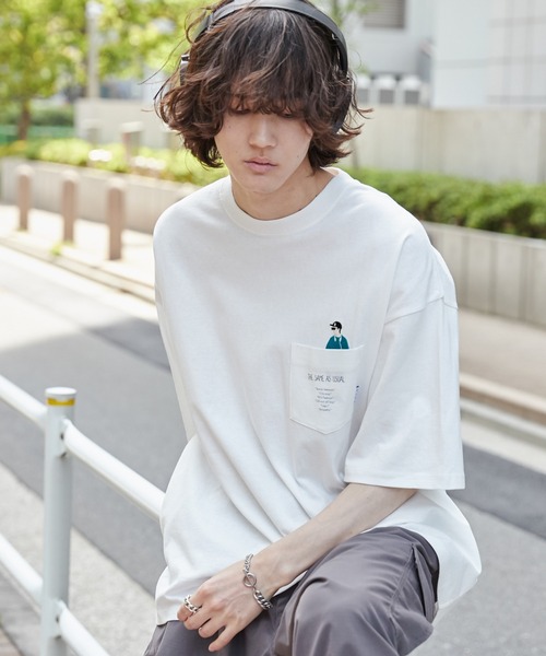 WEGO(ウィゴー)の「WEGO/CITY BOYS ポケットT(Tシャツ/カットソー・メンズ・ブラック/ホワイト・LARGE/MEDIUM)」の9枚目の写真