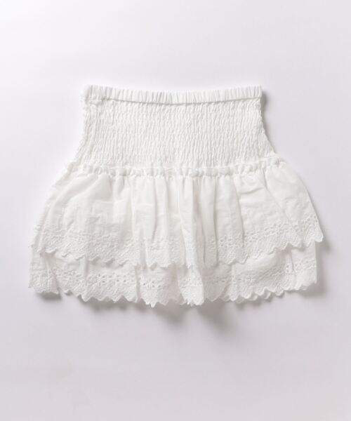 3.3 Field Trip （3.3フィールドトリップ）の「3.3 Field Trip／シャーリングレーススカート（裏地あり）（スカート・レディース・ブラック/ホワイト・FREE）」の22枚目の写真