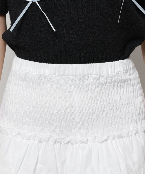 3.3 Field Trip （3.3フィールドトリップ）の「3.3 Field Trip／シャーリングレーススカート（裏地あり）（スカート・レディース・ブラック/ホワイト・FREE）」の17枚目の写真