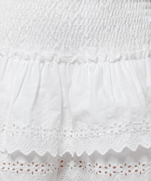 3.3 Field Trip （3.3フィールドトリップ）の「3.3 Field Trip／シャーリングレーススカート（裏地あり）（スカート・レディース・ブラック/ホワイト・FREE）」の20枚目の写真