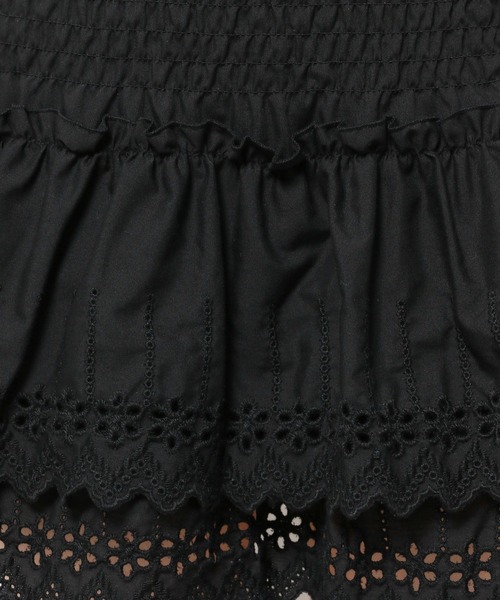 3.3 Field Trip （3.3フィールドトリップ）の「3.3 Field Trip／シャーリングレーススカート（裏地あり）（スカート・レディース・ブラック/ホワイト・FREE）」の21枚目の写真
