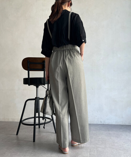 Chez toi（シェトワ）の「サス付ワイドパンツ（その他パンツ・レディース・ブラック/グレイッシュベージュ/ブルー・FREE）」の16枚目の写真
