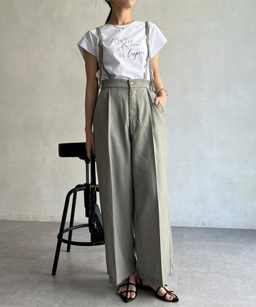 Chez toi（シェトワ）の「サス付ワイドパンツ（その他パンツ・レディース・ブラック/グレイッシュベージュ/ブルー・FREE）」の21枚目の写真