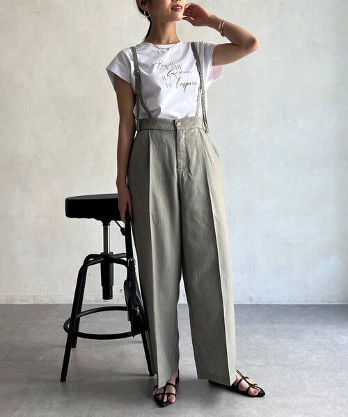 Chez toi（シェトワ）の「サス付ワイドパンツ（その他パンツ・レディース・ブラック/グレイッシュベージュ/ブルー・FREE）」の22枚目の写真