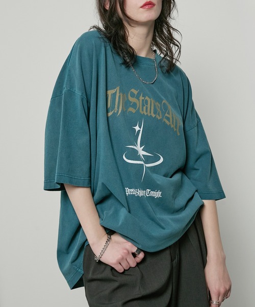 Alfred Alex(アルフレッドアレックス)の「【Alfred Alex】ヴィンテージメイクデザイン ビッグピグメント半袖プリント刺繍Tシャツ(Tシャツ/カットソー・メンズ・オフホワイト/ブラック/ワイン/ワイン系/ブラック系/ブルー/ブラック系2/ワイン系2/ネイビー/キャメル/ブラック系3/グリーン系・M/L)」の6枚目の写真