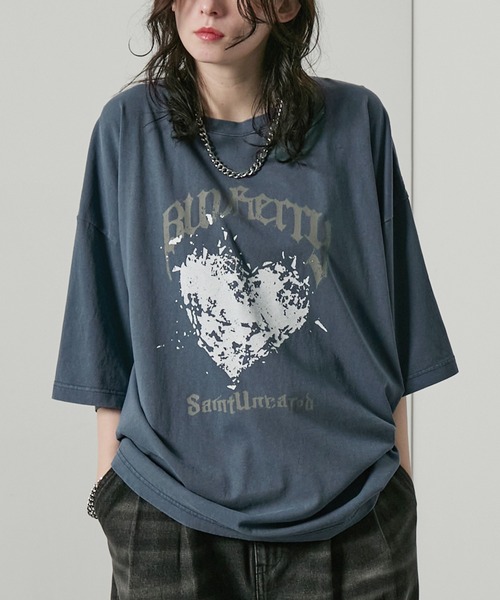 Alfred Alex(アルフレッドアレックス)の「【Alfred Alex】ヴィンテージメイクデザイン ビッグピグメント半袖プリント刺繍Tシャツ(Tシャツ/カットソー・メンズ・オフホワイト/ブラック/ワイン/ワイン系/ブラック系/ブルー/ブラック系2/ワイン系2/ネイビー/キャメル/ブラック系3/グリーン系・M/L)」の7枚目の写真