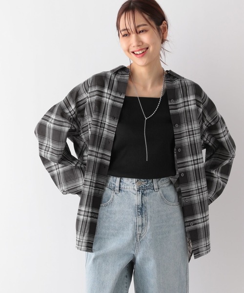 GLOBAL WORK（グローバルワーク）の「シアーチェックシャツ/115324（シャツ/ブラウス・レディース・ホワイト系5/ブラック系9・FREE）」の9枚目の写真
