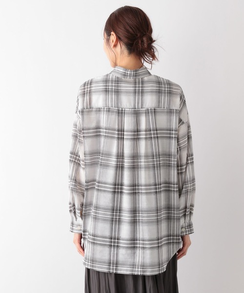 GLOBAL WORK（グローバルワーク）の「シアーチェックシャツ/115324（シャツ/ブラウス・レディース・ホワイト系5/ブラック系9・FREE）」の13枚目の写真