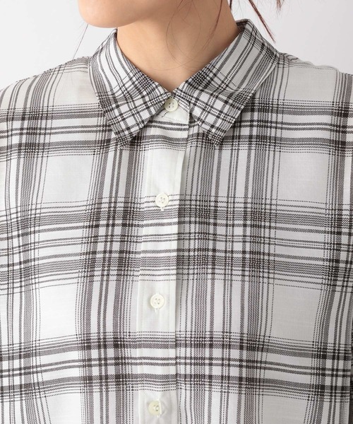 GLOBAL WORK（グローバルワーク）の「シアーチェックシャツ/115324（シャツ/ブラウス・レディース・ホワイト系5/ブラック系9・FREE）」の14枚目の写真