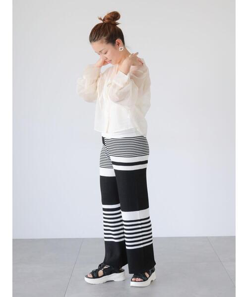 Lugnoncure(ルノンキュール)の「柄アソートニットリブパンツ(その他パンツ・レディース・ブルー/ブラック/オフホワイト・F)」の5枚目の写真
