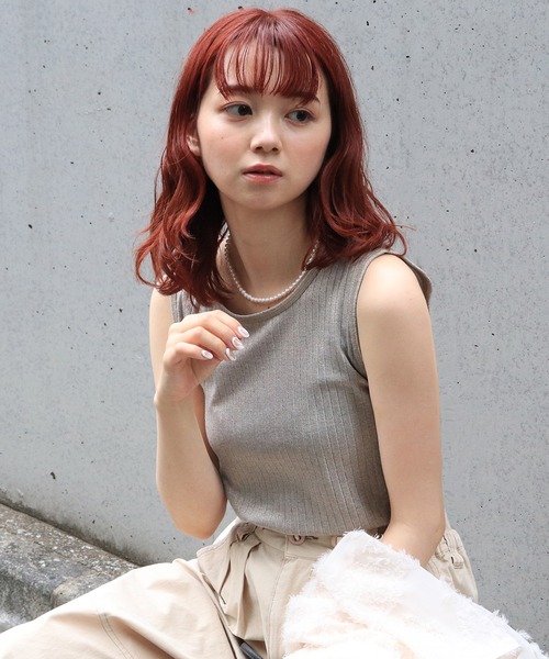 DOUBLE NAME（ダブルネーム）の「前後2WAYラメリブタンク（タンクトップ・レディース・ブラック/グレー/ホワイト/ベージュ・FREE）」の15枚目の写真