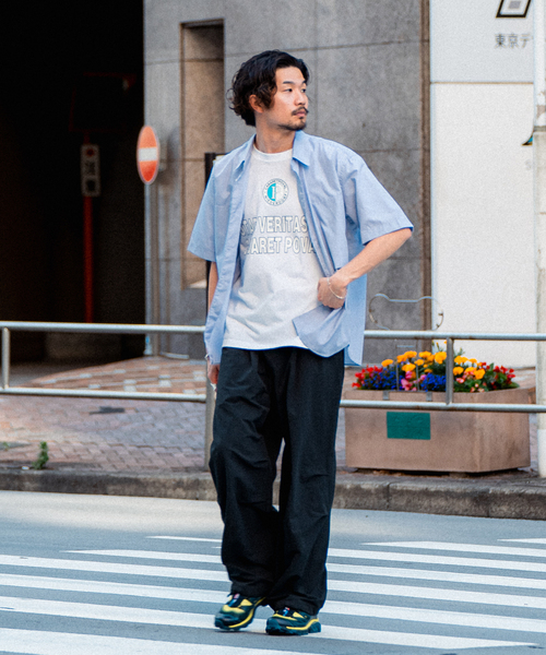 417 EDIFICE（フォーワンセブンエディフィス）の「サッカー ワイドイージーパンツ（スラックス・メンズ・ブラック/ベージュ・MEDIUM/LARGE）」の3枚目の写真