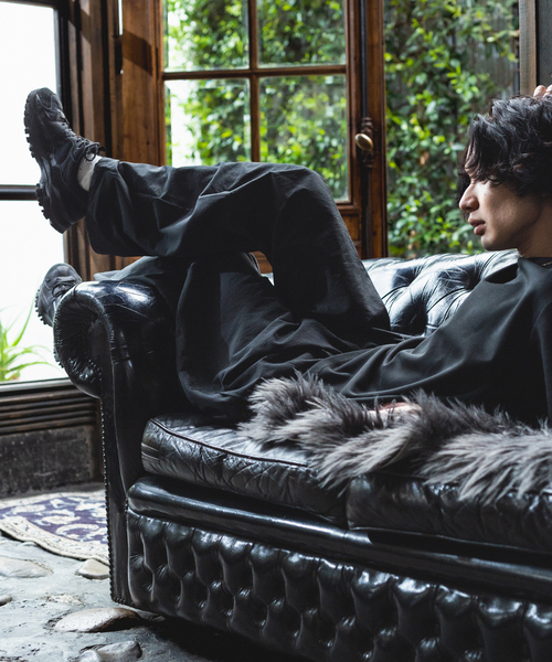 417 EDIFICE（フォーワンセブンエディフィス）の「サッカー ワイドイージーパンツ（スラックス・メンズ・ブラック/ベージュ・MEDIUM/LARGE）」の19枚目の写真