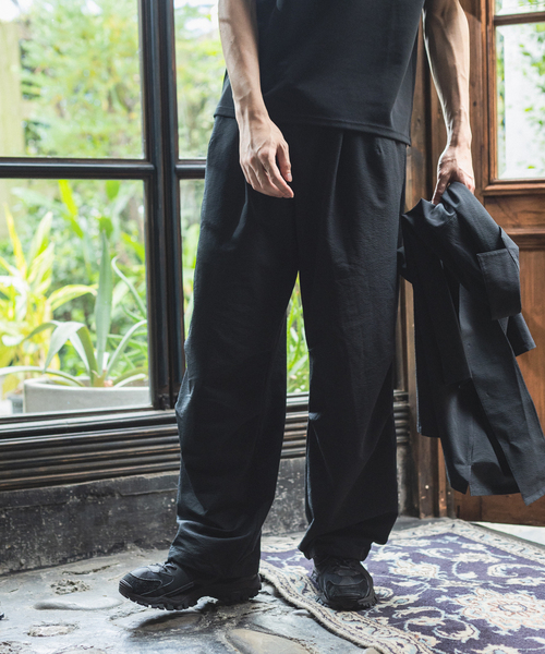 417 EDIFICE（フォーワンセブンエディフィス）の「サッカー ワイドイージーパンツ（スラックス・メンズ・ブラック/ベージュ・MEDIUM/LARGE）」の21枚目の写真