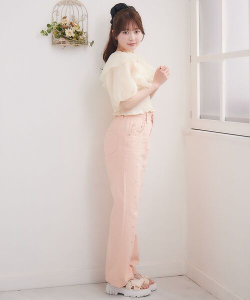 ems excite（エムズエキサイト）の「プレートフリルボレロSET（シャツ/ブラウス・レディース・ブラック/ナチュラル/ブルー・FREE）」の5枚目の写真