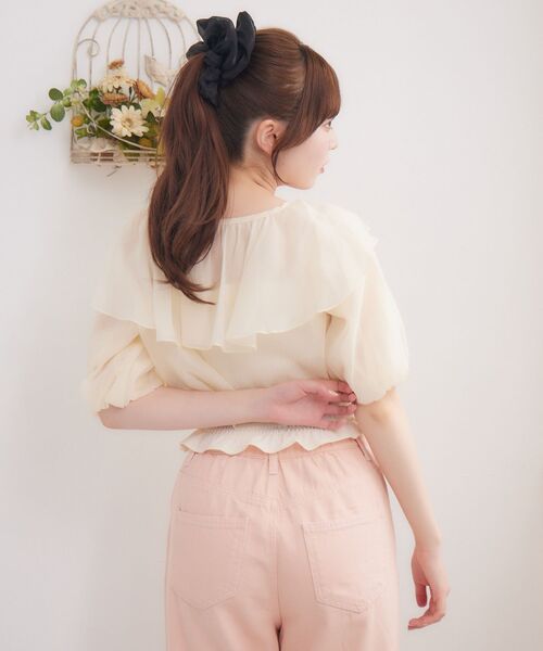 ems excite（エムズエキサイト）の「プレートフリルボレロSET（シャツ/ブラウス・レディース・ブラック/ナチュラル/ブルー・FREE）」の11枚目の写真