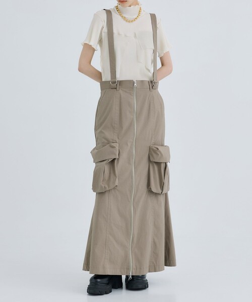 STUDIOUS（ステュディオス）の「【STUDIOUS/ステュディオス】Zip Up Military Skirt/ジップアップミリタリースカート（スカート・レディース・ブラック/ベージュ・1/2）」の16枚目の写真