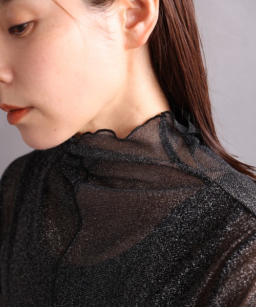 ONE'S TRUE(ワンズトゥルー)の「チュールハイネックプルオーバー(Tシャツ/カットソー・レディース・ベージュ/ブラック/チャコールグレー・L/M)」の15枚目の写真