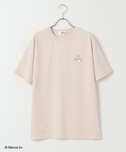Honeys（ハニーズ）の「ミッフィー／ゆるＴシャツ（Tシャツ/カットソー・レディース・グリーン/ピンク/ホワイト/ベージュ/スミクロ・LL/SS/L/M/S）」の9枚目の写真