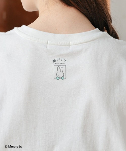 Honeys（ハニーズ）の「ミッフィー／ゆるＴシャツ（Tシャツ/カットソー・レディース・グリーン/ピンク/ホワイト/ベージュ/スミクロ・LL/SS/L/M/S）」の16枚目の写真