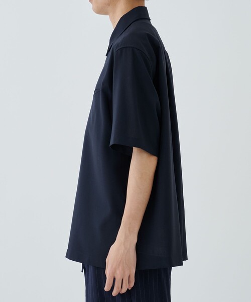 STUDIOUS SELECT(ステュディオスセレクト)の「【IRENISA/イレニサ】STUDIOUS別注 SHORT-SLEEVED SHIRT WITH LEATHER TAB(シャツ/ブラウス・メンズ・ダークネイビー/ダークグレー・2/3)」の21枚目の写真