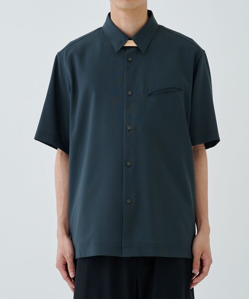 STUDIOUS SELECT(ステュディオスセレクト)の「【IRENISA/イレニサ】STUDIOUS別注 SHORT-SLEEVED SHIRT WITH LEATHER TAB(シャツ/ブラウス・メンズ・ダークネイビー/ダークグレー・2/3)」の19枚目の写真