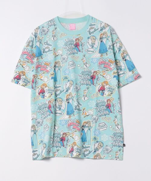 Disney(ディズニー)の「親子お揃い ディズニー ステッカー風総柄 Tシャツ 9534A(Tシャツ/カットソー・レディース・その他10/グリーン系その他7/その他21・M/S/L)」の1枚目の写真