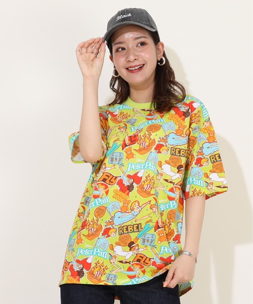 Disney(ディズニー)の「親子お揃い ディズニー ステッカー風総柄 Tシャツ 9534A(Tシャツ/カットソー・レディース・その他10/グリーン系その他7/その他21・M/S/L)」の6枚目の写真