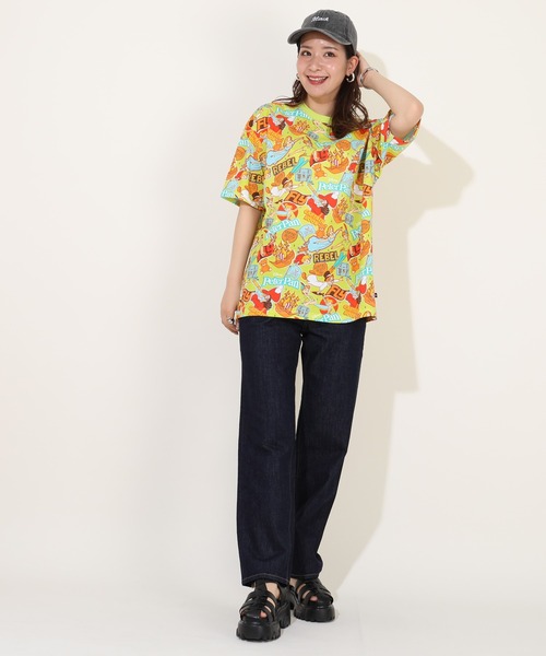 Disney(ディズニー)の「親子お揃い ディズニー ステッカー風総柄 Tシャツ 9534A(Tシャツ/カットソー・レディース・その他10/グリーン系その他7/その他21・M/S/L)」の7枚目の写真