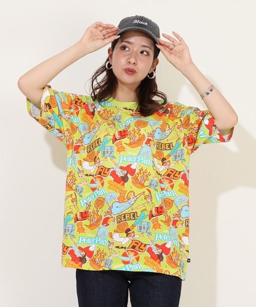 Disney(ディズニー)の「親子お揃い ディズニー ステッカー風総柄 Tシャツ 9534A(Tシャツ/カットソー・レディース・その他10/グリーン系その他7/その他21・M/S/L)」の8枚目の写真
