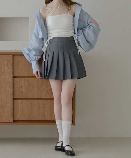 Ambre Neige(アンブルネージュ)の「【カップ付き】サイドリボンドロストキャミソール/【WEB/EC限定商品】(キャミソール・レディース・ライトブルー/ライトグレー/ブラック/オフホワイト・FREE)」の8枚目の写真