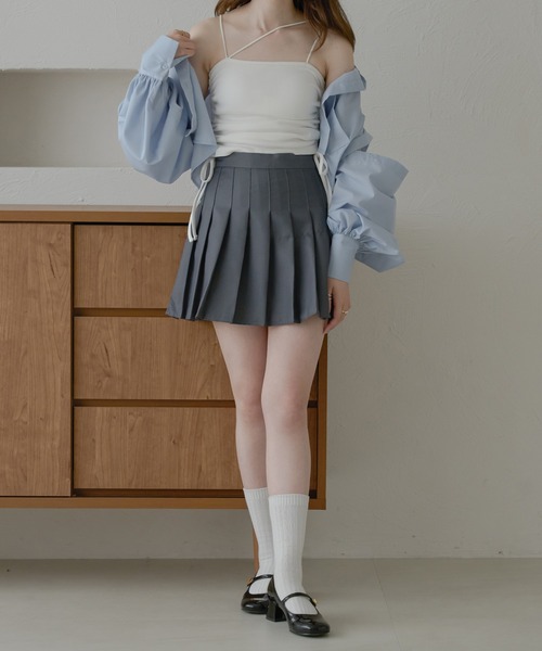 Ambre Neige(アンブルネージュ)の「【カップ付き】サイドリボンドロストキャミソール/【WEB/EC限定商品】(キャミソール・レディース・ライトブルー/ライトグレー/ブラック/オフホワイト・FREE)」の9枚目の写真