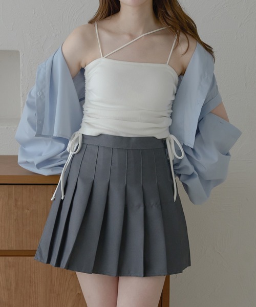 Ambre Neige(アンブルネージュ)の「【カップ付き】サイドリボンドロストキャミソール/【WEB/EC限定商品】(キャミソール・レディース・ライトブルー/ライトグレー/ブラック/オフホワイト・FREE)」の5枚目の写真