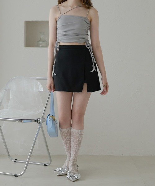 Ambre Neige(アンブルネージュ)の「【カップ付き】サイドリボンドロストキャミソール/【WEB/EC限定商品】(キャミソール・レディース・ライトブルー/ライトグレー/ブラック/オフホワイト・FREE)」の20枚目の写真