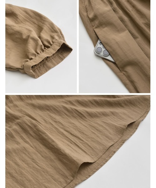 Re:EDIT（リエディ）の「[新色追加][低身長サイズ有]パフスリーブティアードワンピース（ワンピース・レディース・ベージュ/グリーン/ブラック/ブルー・LARGE/MEDIUM/SHORT）」の8枚目の写真