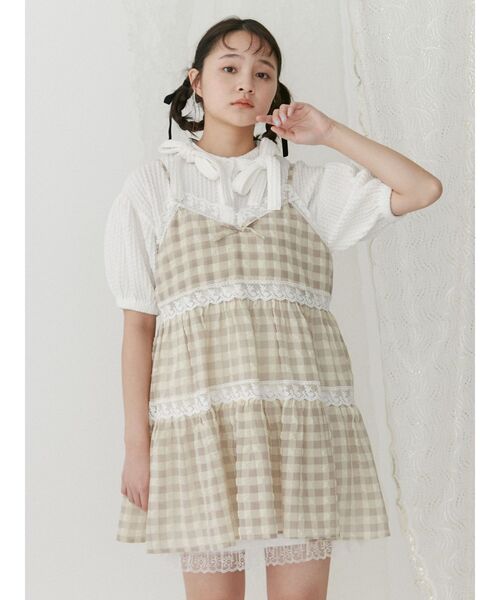 merry jenny(メリージェニー)の「checkフレアベビードール(キャミソール・レディース・ブルー/ブラック/ベージュ・FREE)」の21枚目の写真