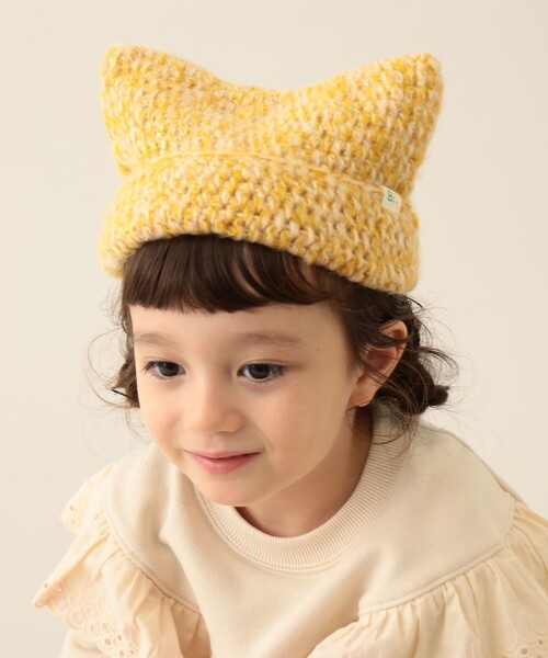 BEAMS mini（ビームスミニ）の「ネコミミ ニット ワッチキャップ 2024FW（ニットキャップ/ビーニー・キッズ・イエロー/ピンク/ネイビー・S(51-52cm）/M(53-54cm)）」の7枚目の写真