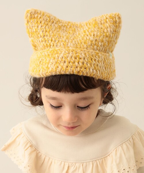 BEAMS mini（ビームスミニ）の「ネコミミ ニット ワッチキャップ 2024FW（ニットキャップ/ビーニー・キッズ・イエロー/ピンク/ネイビー・S(51-52cm）/M(53-54cm)）」の8枚目の写真