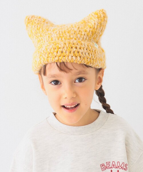 BEAMS mini（ビームスミニ）の「ネコミミ ニット ワッチキャップ 2024FW（ニットキャップ/ビーニー・キッズ・イエロー/ピンク/ネイビー・S(51-52cm）/M(53-54cm)）」の9枚目の写真