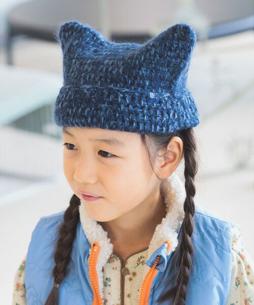 BEAMS mini（ビームスミニ）の「ネコミミ ニット ワッチキャップ 2024FW（ニットキャップ/ビーニー・キッズ・イエロー/ピンク/ネイビー・S(51-52cm）/M(53-54cm)）」の10枚目の写真