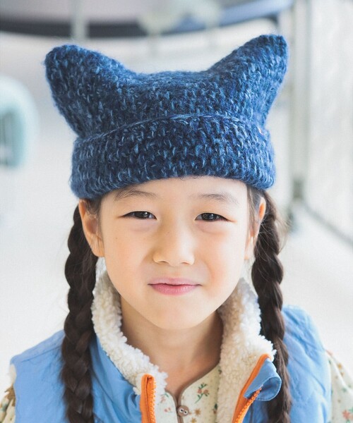 BEAMS mini（ビームスミニ）の「ネコミミ ニット ワッチキャップ 2024FW（ニットキャップ/ビーニー・キッズ・イエロー/ピンク/ネイビー・S(51-52cm）/M(53-54cm)）」の11枚目の写真