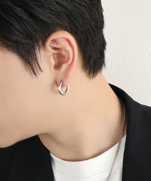 セール】マット シンプル ワンタッチ フープピアス / サージカル 