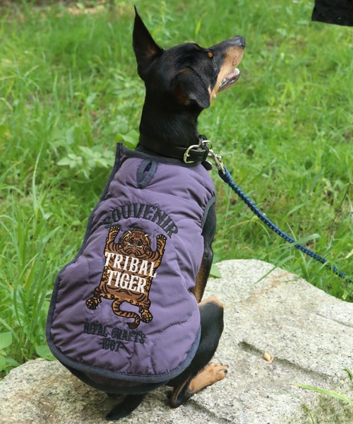 KRIFF MAYER（クリフメイヤー）の「スーベニア刺繍キルトJK（ペットウェア・レディース・キャメル/ダークブラウン/オフホワイト/グレー/パープル/ブラック/ピンクベージュ/オリーブ・SMALL/MEDIUM/LARGE/X-LARGE）」の6枚目の写真