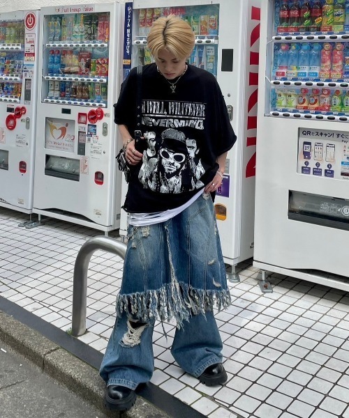 XU(エックスユー)の「【XU】print damage tee(Tシャツ/カットソー・メンズ・ブラック/ホワイト・ONE SIZE)」の11枚目の写真