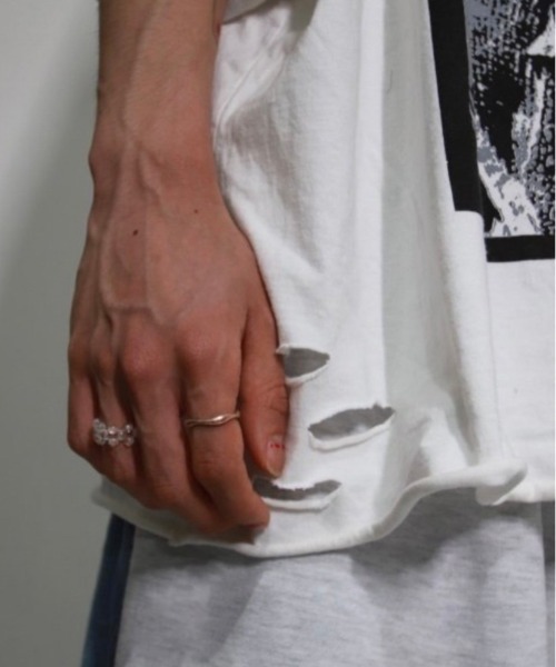 XU(エックスユー)の「【XU】print damage tee(Tシャツ/カットソー・メンズ・ブラック/ホワイト・ONE SIZE)」の6枚目の写真