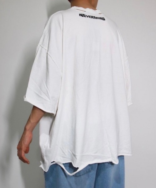 XU(エックスユー)の「【XU】print damage tee(Tシャツ/カットソー・メンズ・ブラック/ホワイト・ONE SIZE)」の4枚目の写真