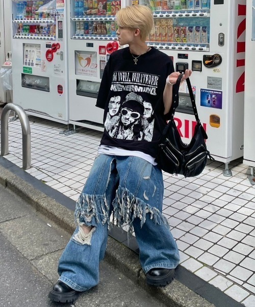 XU(エックスユー)の「【XU】print damage tee(Tシャツ/カットソー・メンズ・ブラック/ホワイト・ONE SIZE)」の10枚目の写真